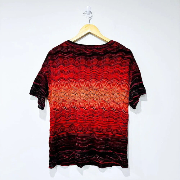 MISSONI Red t-shirt with textured waves - Picture 7 of 7